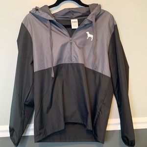 VS PINK half zip oversized wind breaker